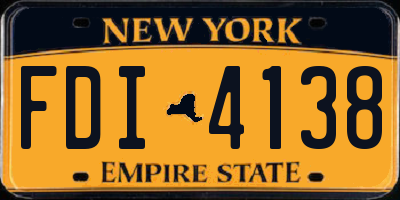 NY license plate FDI4138