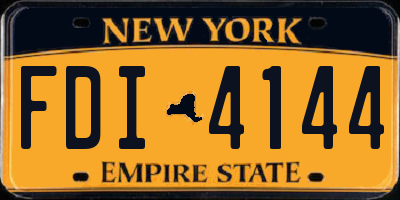 NY license plate FDI4144