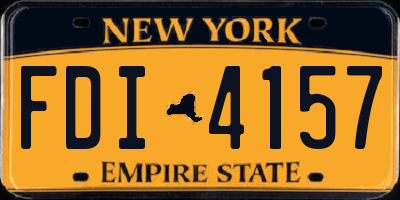 NY license plate FDI4157