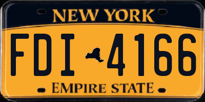 NY license plate FDI4166