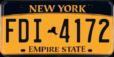 NY license plate FDI4172