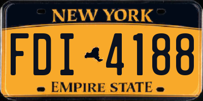 NY license plate FDI4188