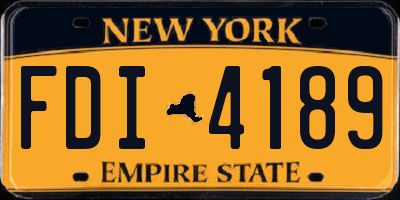 NY license plate FDI4189