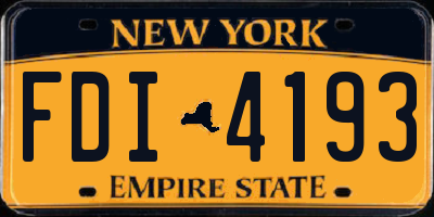 NY license plate FDI4193