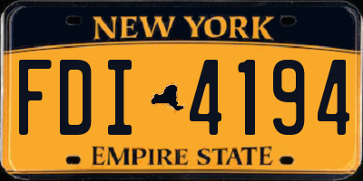 NY license plate FDI4194