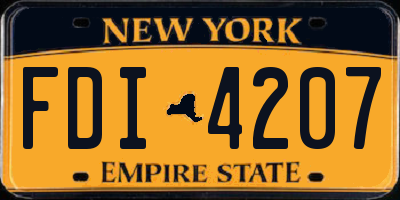 NY license plate FDI4207