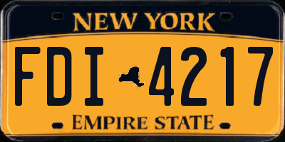 NY license plate FDI4217