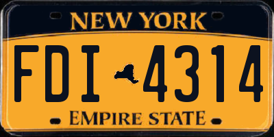 NY license plate FDI4314