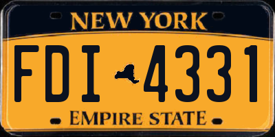 NY license plate FDI4331