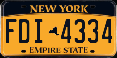 NY license plate FDI4334