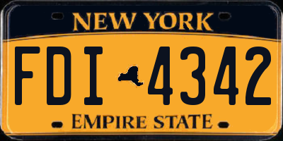 NY license plate FDI4342
