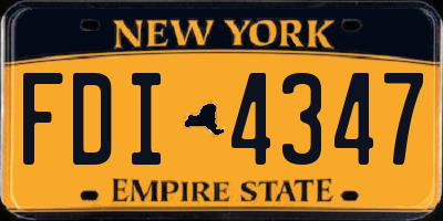 NY license plate FDI4347