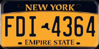 NY license plate FDI4364