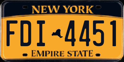 NY license plate FDI4451