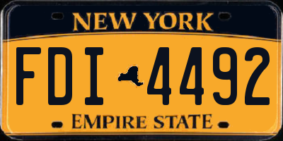 NY license plate FDI4492