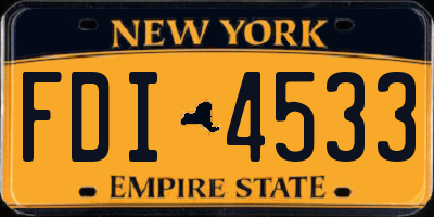 NY license plate FDI4533