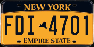 NY license plate FDI4701
