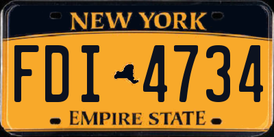 NY license plate FDI4734
