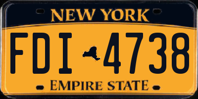 NY license plate FDI4738