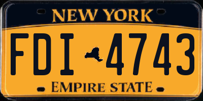 NY license plate FDI4743