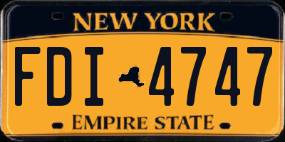NY license plate FDI4747