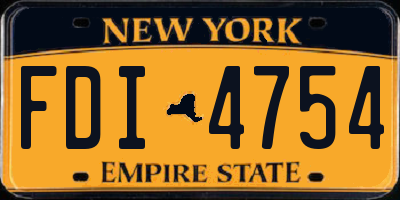 NY license plate FDI4754