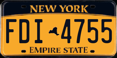 NY license plate FDI4755