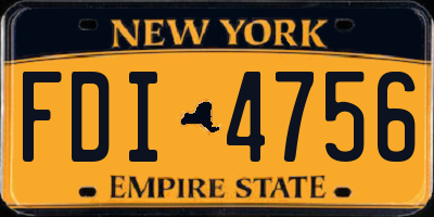 NY license plate FDI4756