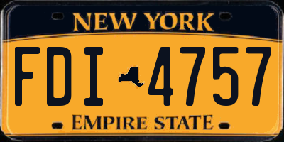 NY license plate FDI4757
