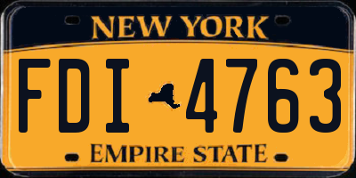NY license plate FDI4763