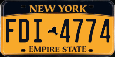 NY license plate FDI4774
