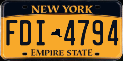 NY license plate FDI4794