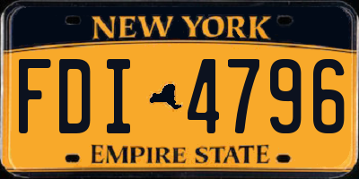 NY license plate FDI4796