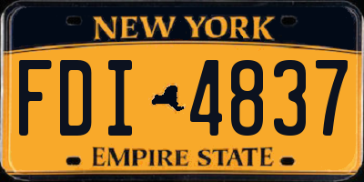 NY license plate FDI4837