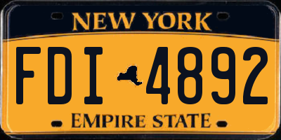 NY license plate FDI4892