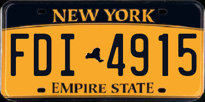 NY license plate FDI4915