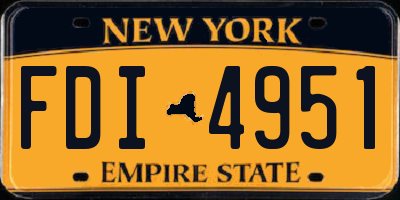 NY license plate FDI4951