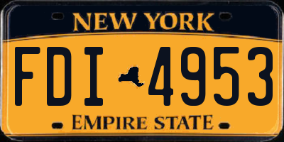 NY license plate FDI4953