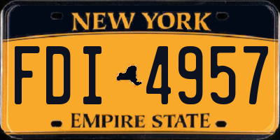NY license plate FDI4957