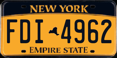 NY license plate FDI4962