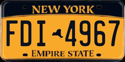 NY license plate FDI4967