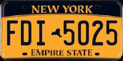 NY license plate FDI5025