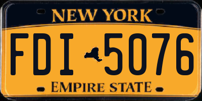 NY license plate FDI5076