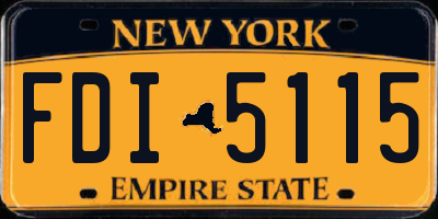 NY license plate FDI5115