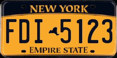 NY license plate FDI5123