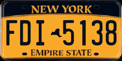 NY license plate FDI5138