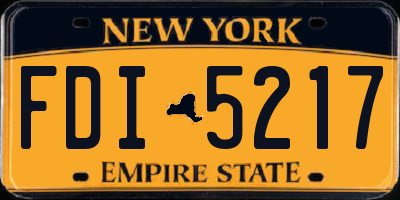 NY license plate FDI5217