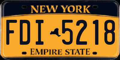 NY license plate FDI5218