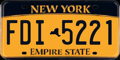 NY license plate FDI5221