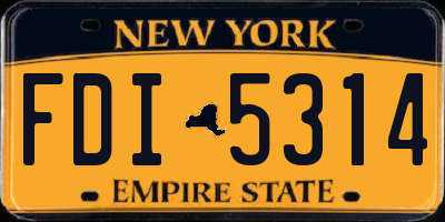NY license plate FDI5314